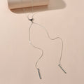 Punk Long Silver Chain Y shape Strip Charm Necklace Women Statement Jewellery