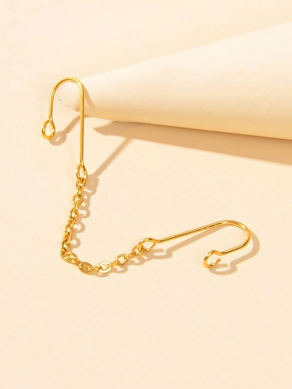 1pc Geometric Chain Link Punk Fake Nose Ring Lip Nose Body Piercing Jewellery