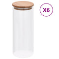 Vidaxl storage jars with bamboo lids 6 pcs 1000 ml glass
