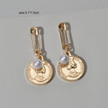 Classics Designer Jewellery Pearl Pin Shape Portrait Cion Charm Dangle Earrings