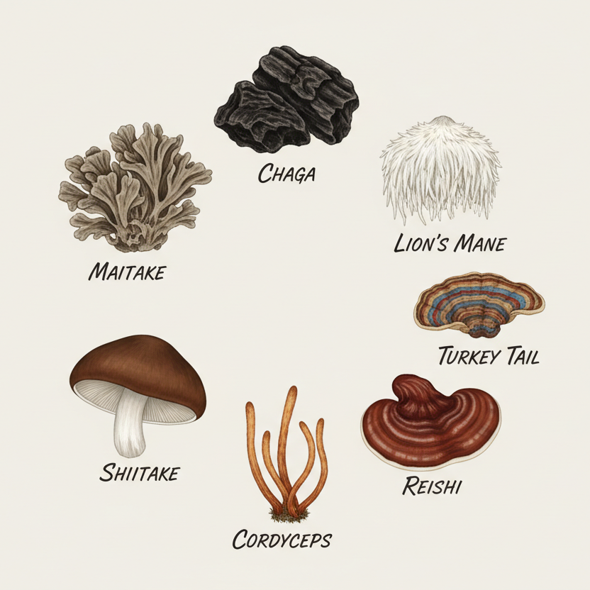 7 Mushroom Blend Powder Australia | YG Mushrooms