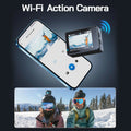 5K Action Camera Dual Screen 60FPS 4K Sports Cam Black