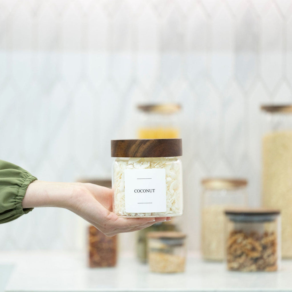 Screw Top Glass Jars - Acacia Glass Storage Jars - 5 Sizes