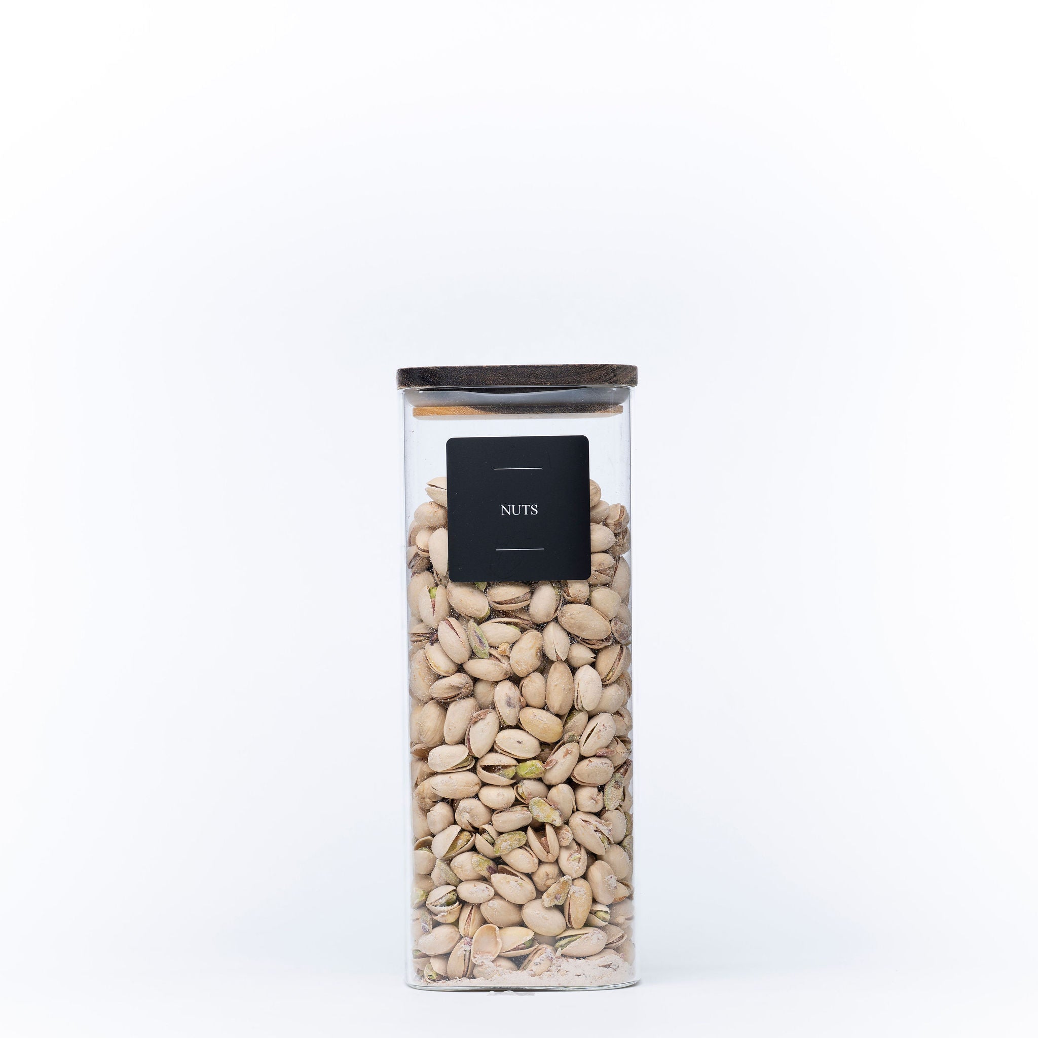 Square Acacia Lid Glass Jars – 5 Sizes