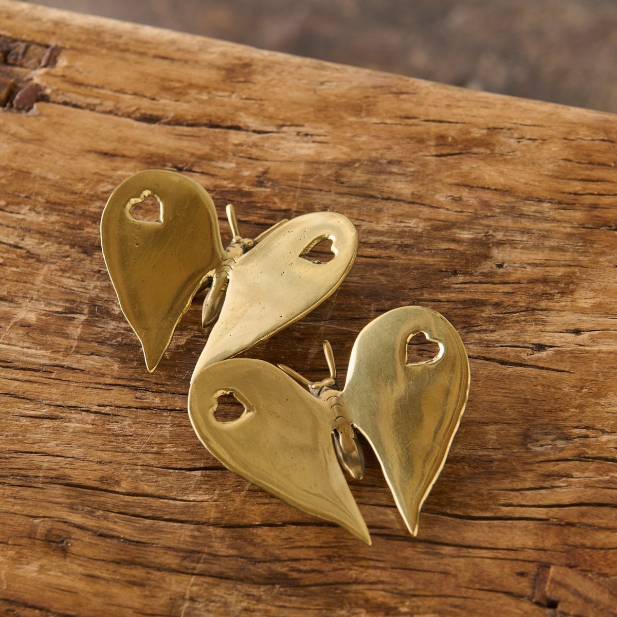 Brass Decor - Solid Butterfly Heart