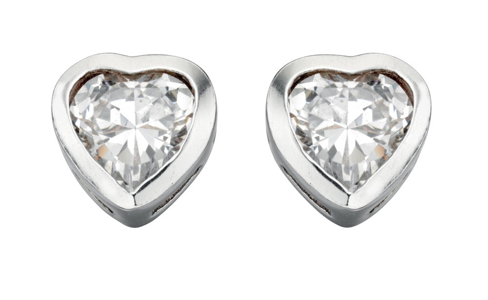 Beginnings Heart Stud Earrings with Cubic Zirconia-0