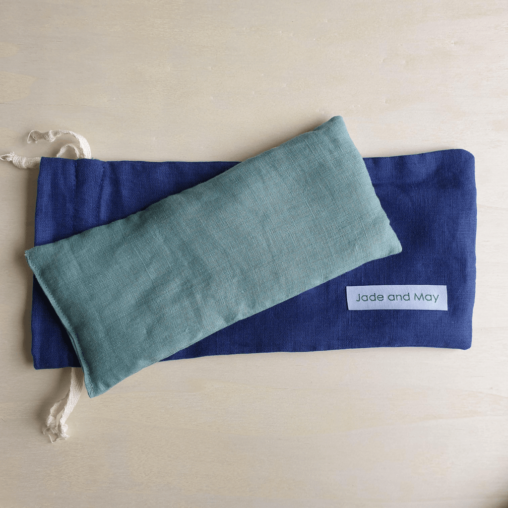 Eye Pillow - Sage Pillow & Navy Bag | Jade and May