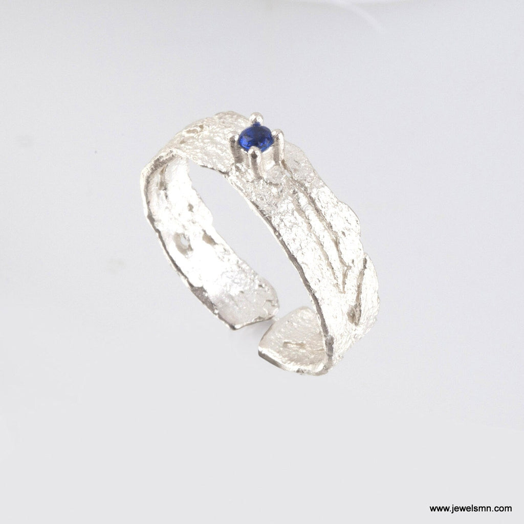 Sterling Silver Minimalist Handmade Nature Jewelry. ring for women. Bark Branch ring, Jewelry from Mother Nature Jewelry.-2