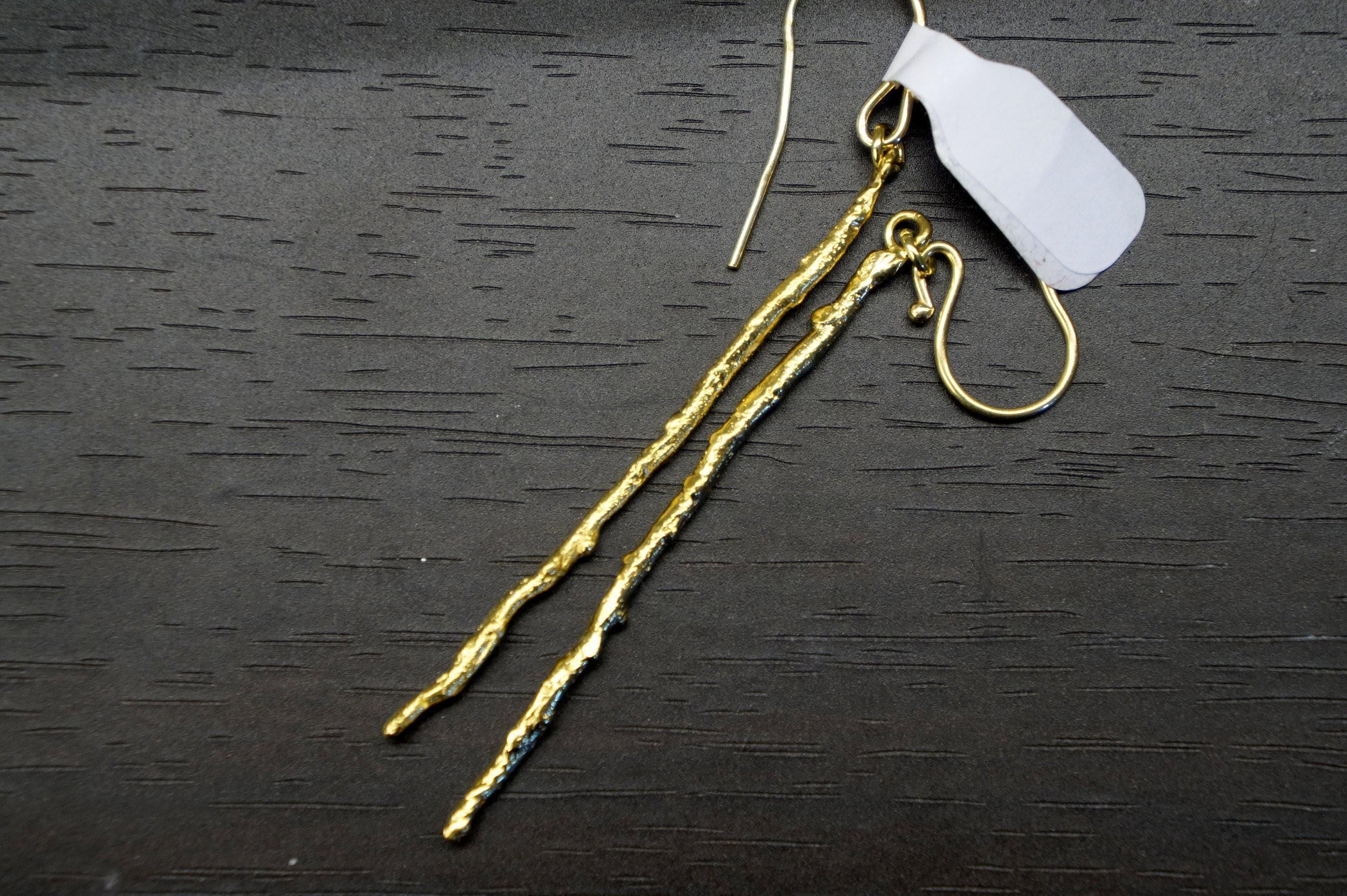 Real Olive Branch Earrings, Handmade Nature Jewelry, Organic Long Dangles, Gift for Health & Success, Gold or Sterling Silver 925-3