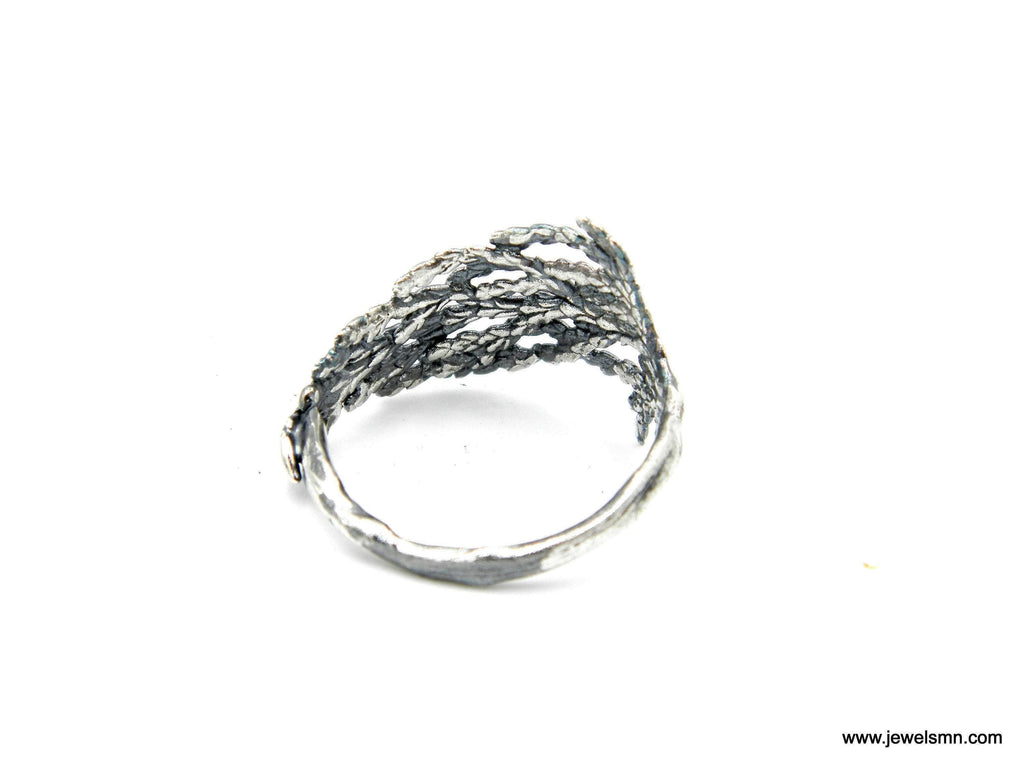 Real Juniper Branch Silver Ring, Handmade Minimalist Jewelry, Organic Forest Band, Gift for Health & Resilience, Sterling Silver 925-1