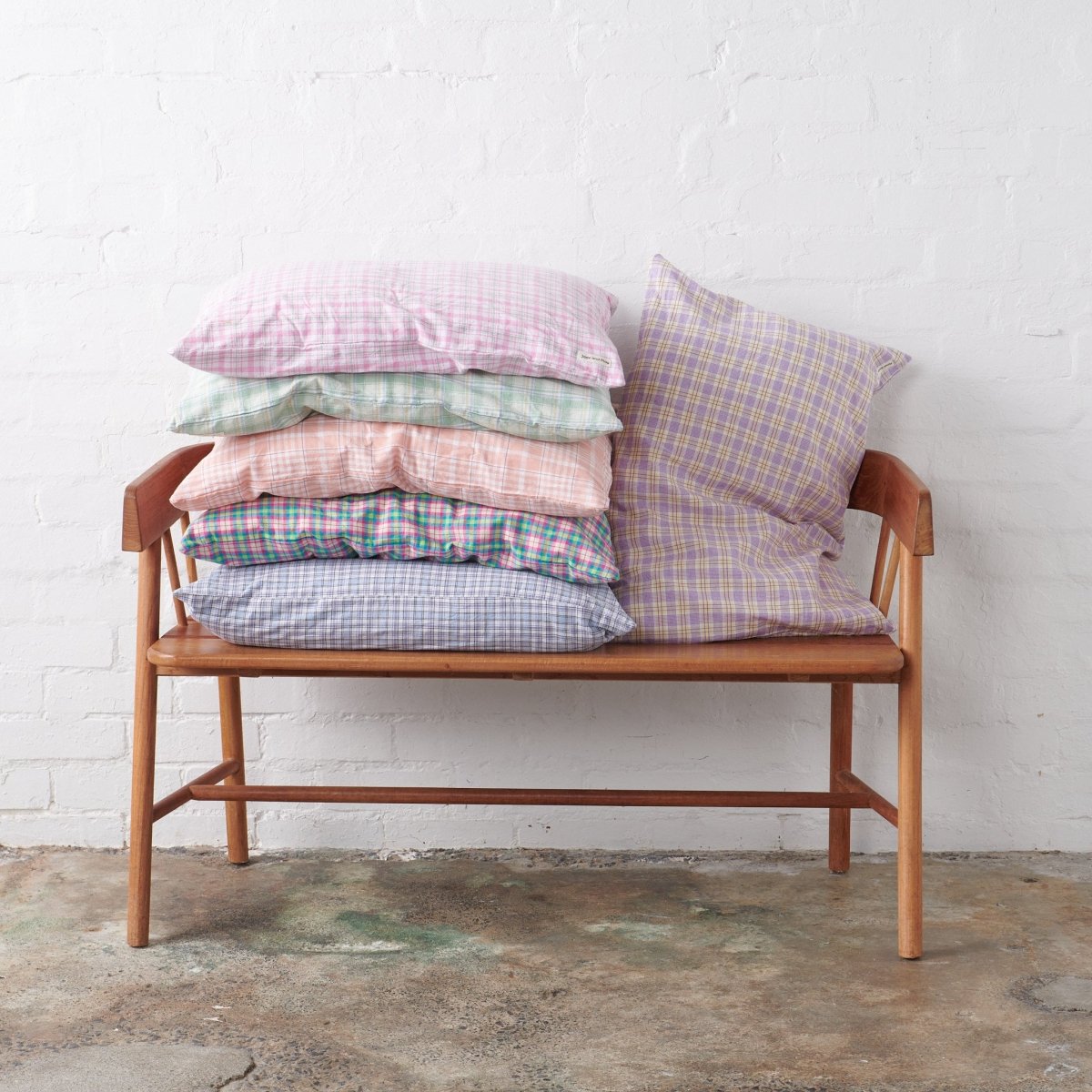Linen Pillowcase | Blue Check