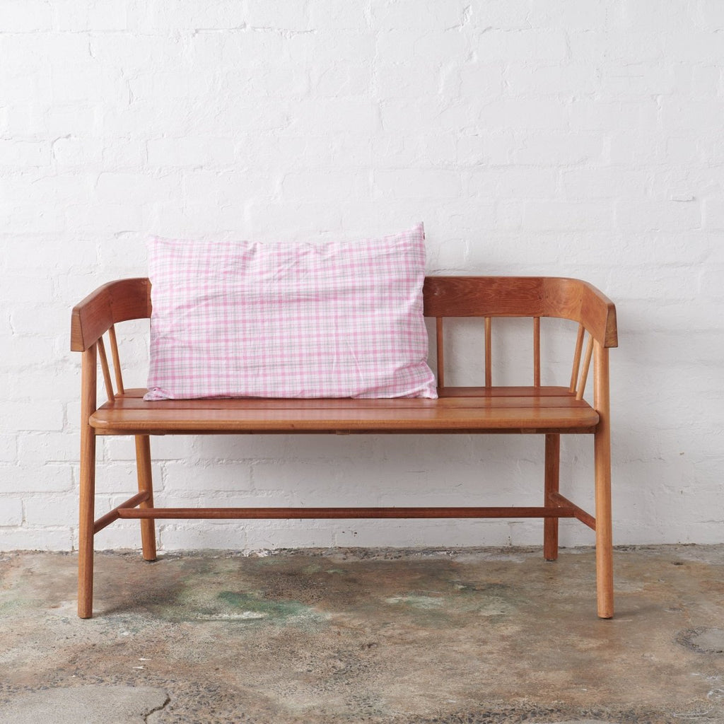 Linen Pillowcase in Pink Tartan
