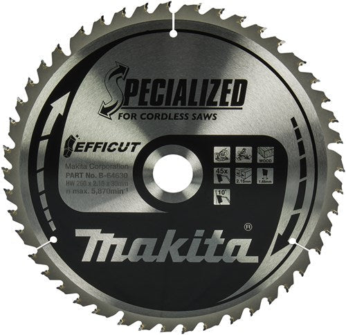Makita accessories sawb efficut 260x30x2.15 45t 10g - b-64624 - b-64630